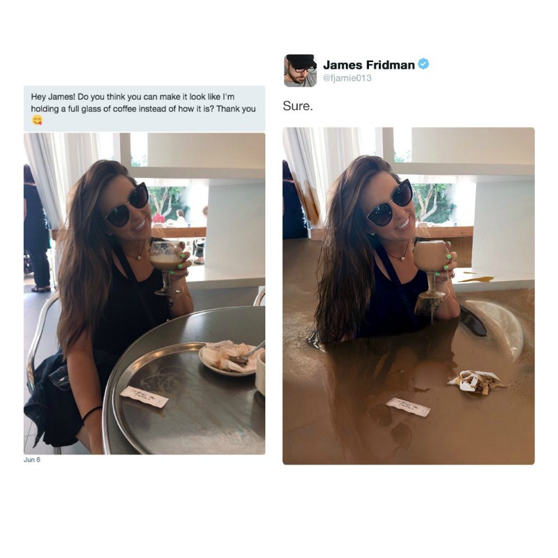 Funny Photoshop Add Coffee