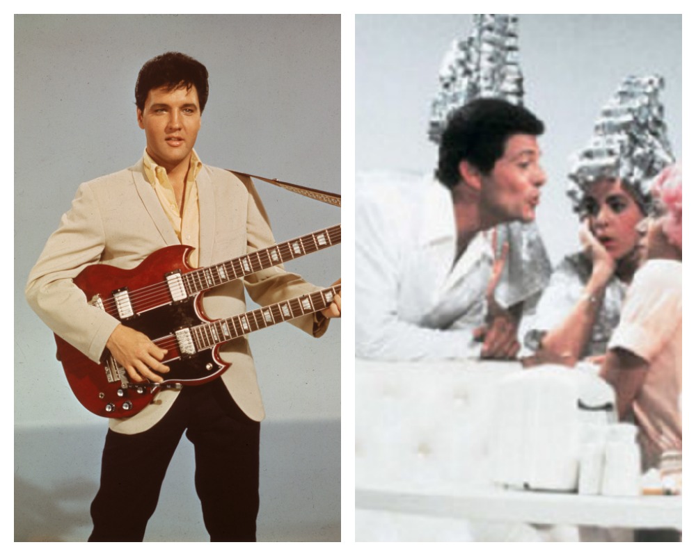 Elvis Presley in 1966 and Frankie Avalon in 'Grease', 1978