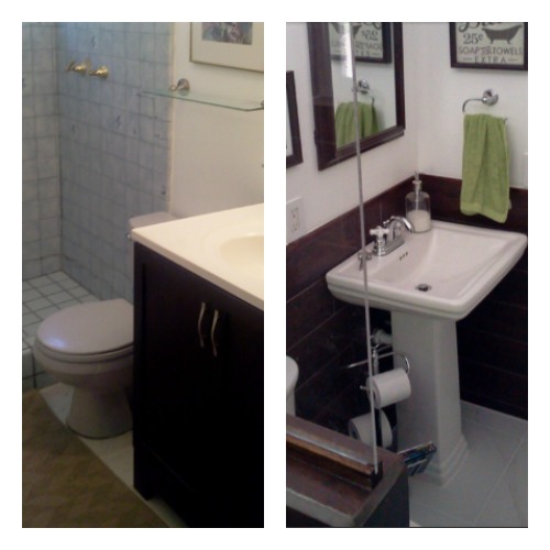 Vanity to pedestal sink
