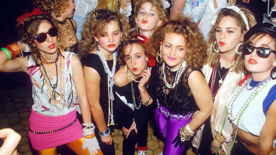 Group of girls dressed like Madonna in 1985