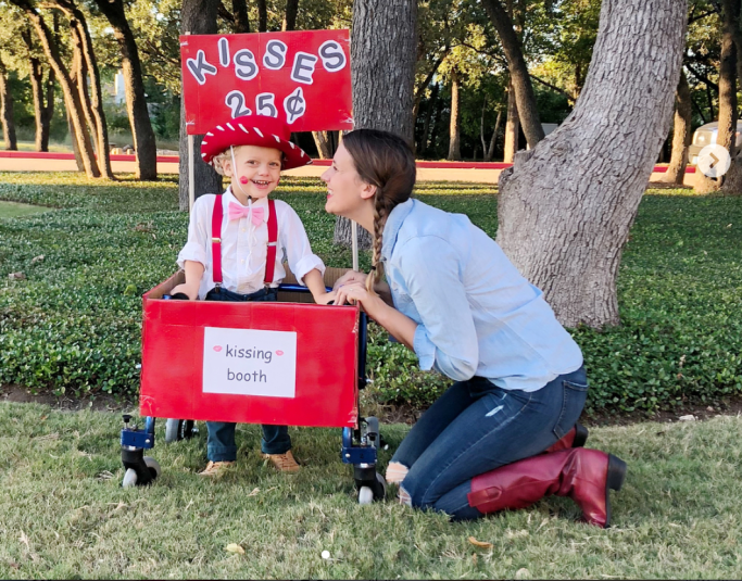 Dad DIYs Son's Walker Into Kissing Booth for Halloween