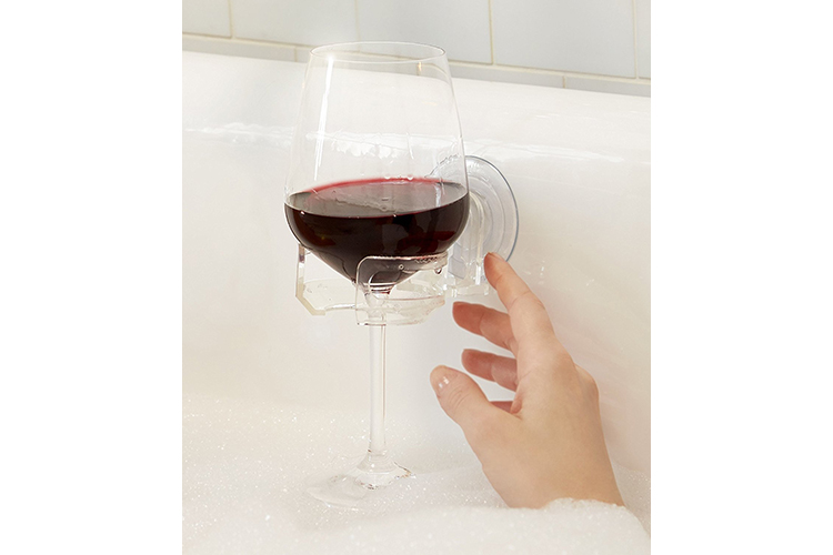 Bath Caddy Wine Glass Holder