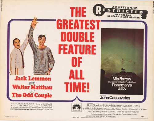 Double Feature: The Odd Couple and Rosemary's Baby