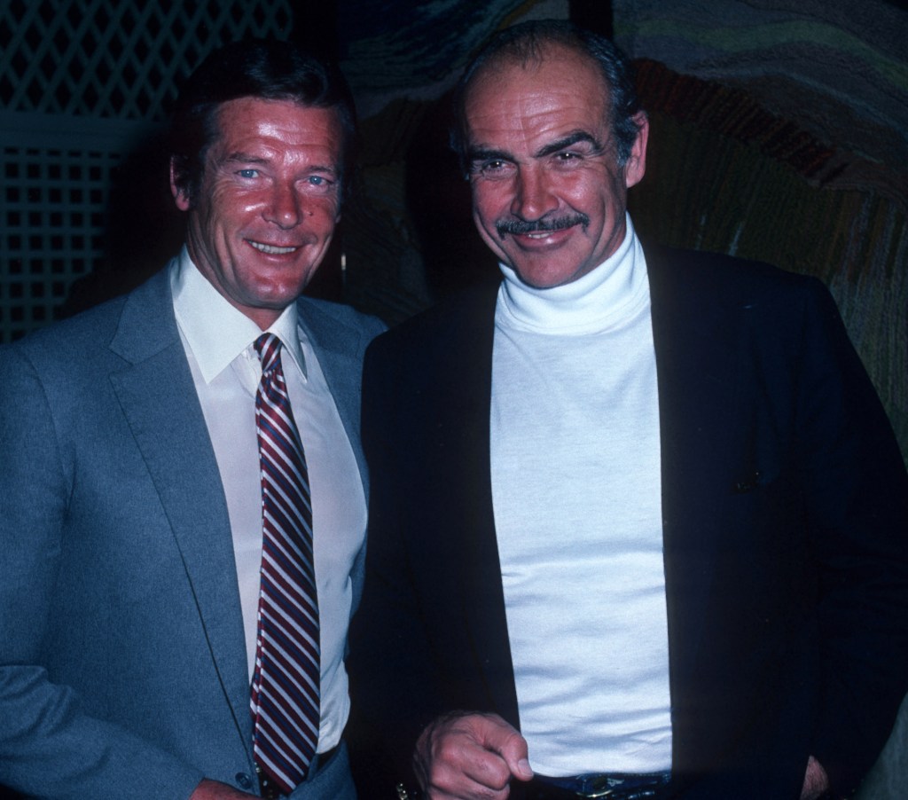 Roger Moore and Sean Connery in 1983