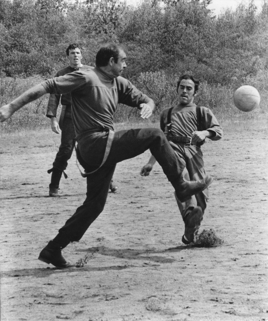 Sean Connery enjoying a bit of soccer, early 1960s