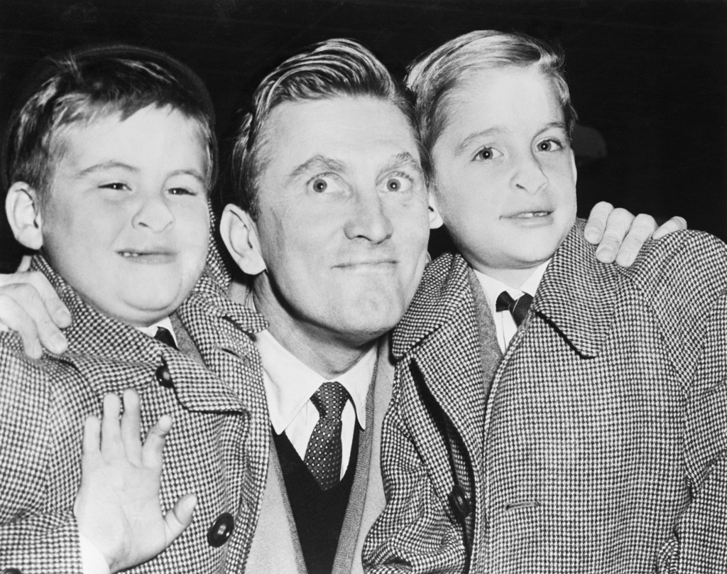 Kirk Douglas, Joel Douglas and Michael Douglas, 1953