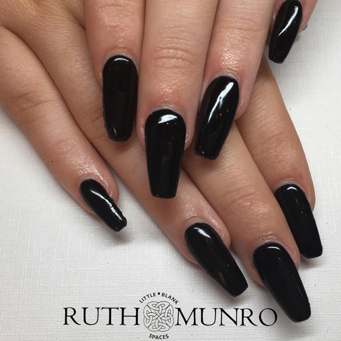 Black Acrylic Nails Coffin