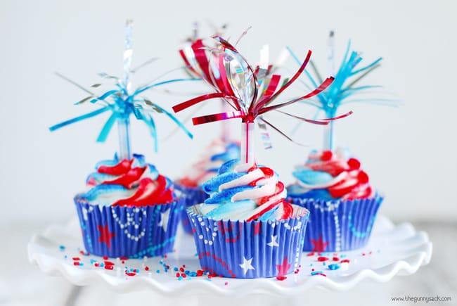 Fourth Of July Cupcakes Fireworks Thegunnysack