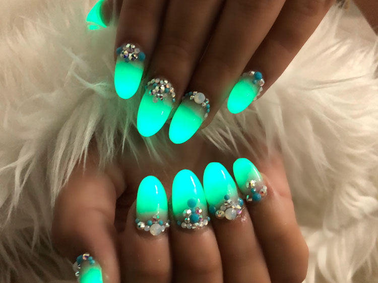 Turquoise And Silver Nail Art Design Stock Photo  Download Image Now   Blue Nail Polish Acrylic Painting Adult  iStock