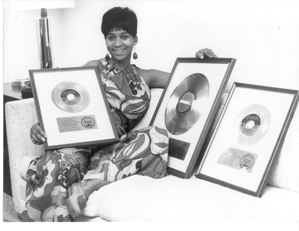 Aretha Franklin with awards