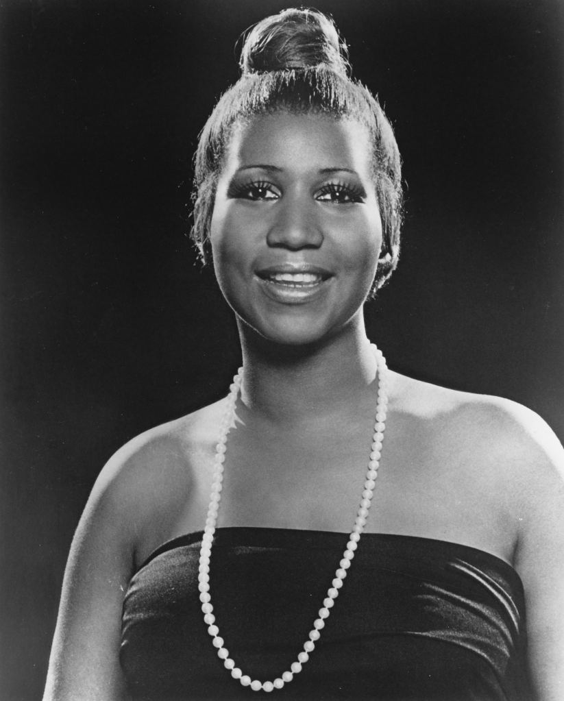 Aretha Franklin in pearls