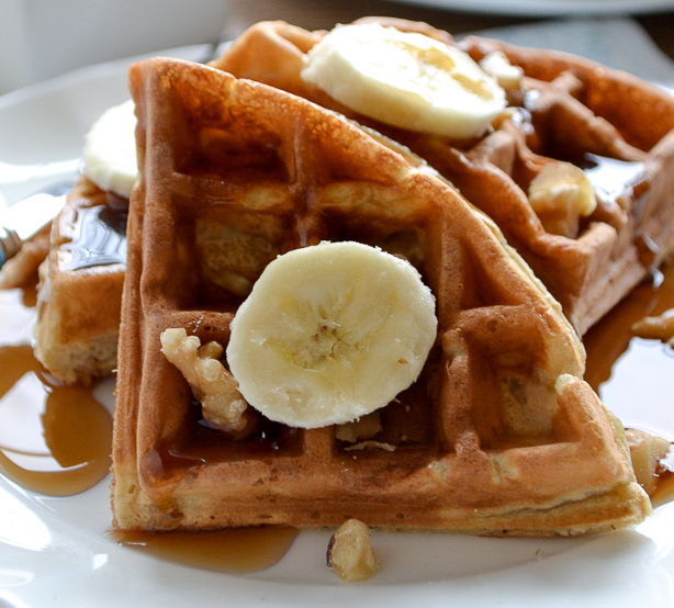 Easy Banana Bread Waffles