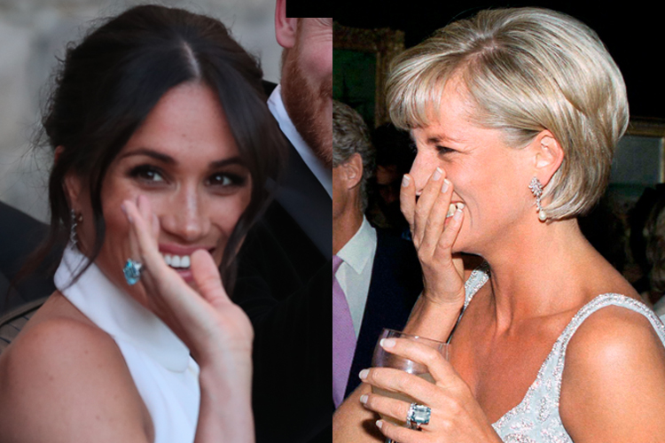 Meghan Markle Honoring Princess Diana Aquamarine Ring