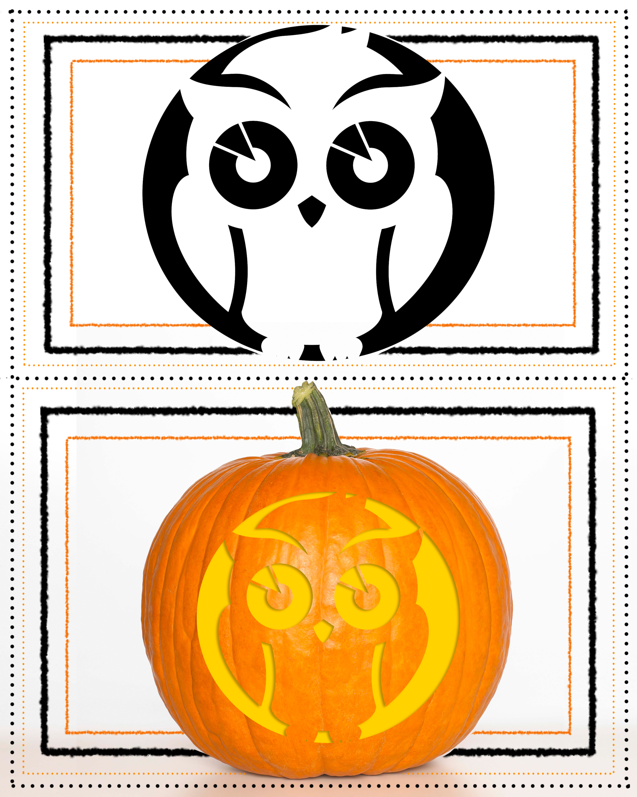Pumpkin Stencil Owl