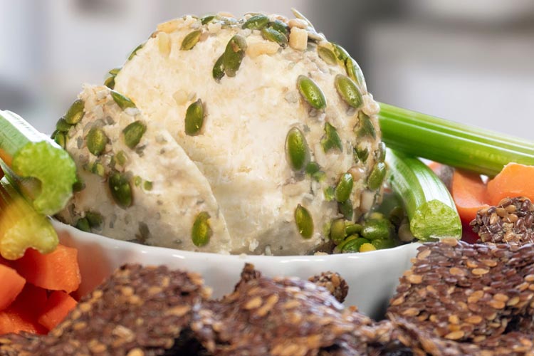 Nut And Seed Crusted Smoked Gouda Cheese Ball