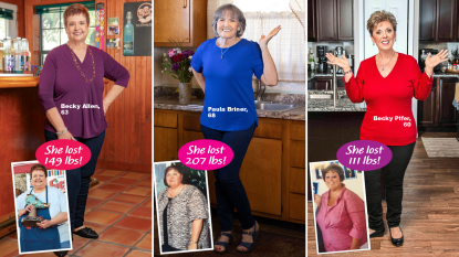 Before and after photos of Becky Allen, Paula Briner and Becky Pifer, who all lost more than 100 lbs using trick to lose weight faster on Weight Watchers