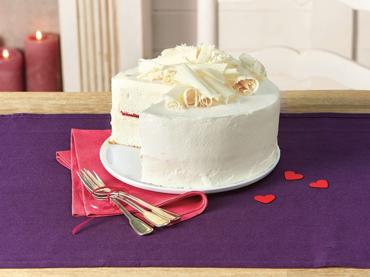 White Chocolate Strawberry Cloud Cake