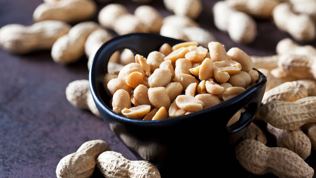 A bowl of peanuts, which are especially high in lectins and so not allowed on Dr. Gundry's Plant Paradox diet plan