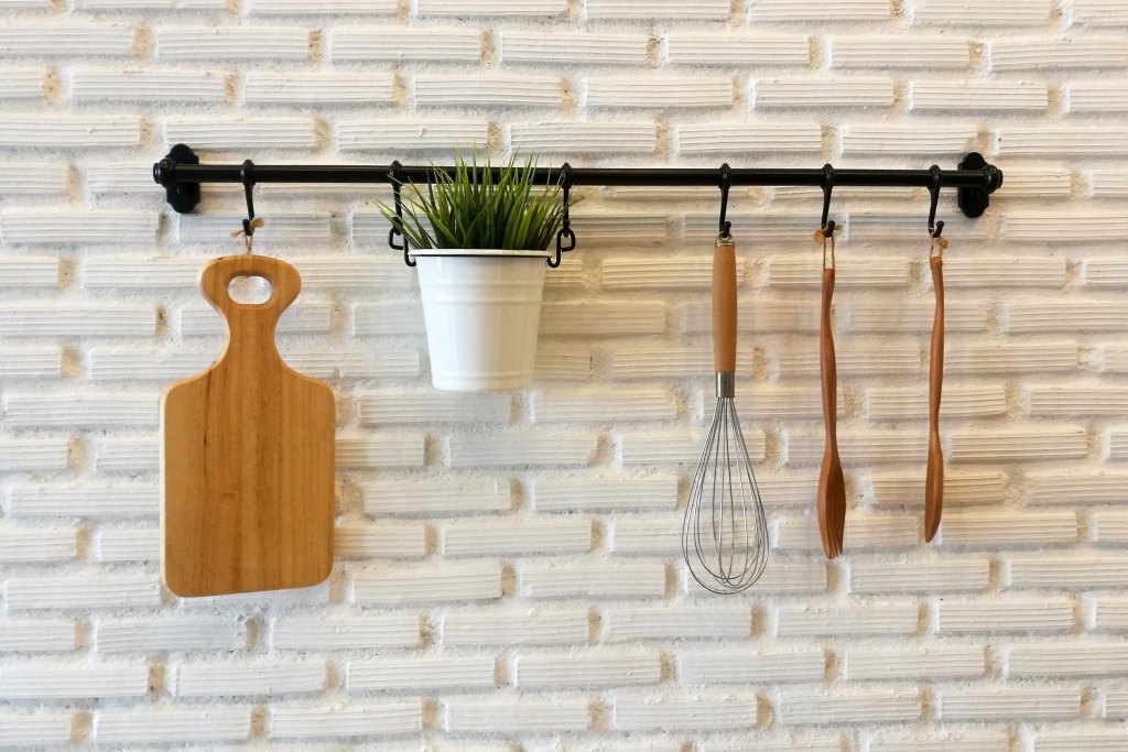 Hanging pantry storage.