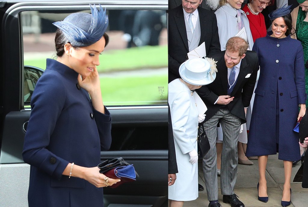 Baby Bump Meghan Markle Eugenie Wedding Outfit