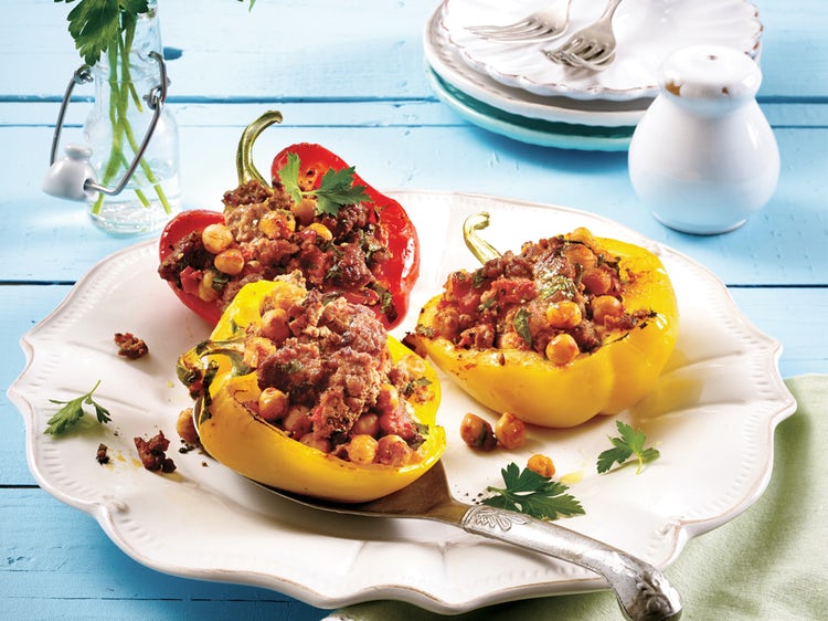 Moroccan Style Slow Cooker Stuffed Peppers