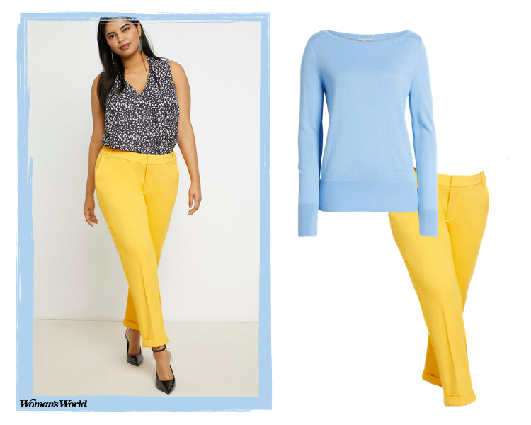 Best Colorblocking Outfit Yellow Mustard Light Blue