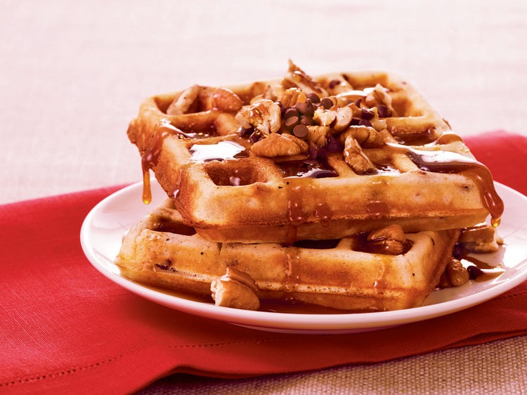 Pecan Chocolate Chip Waffles