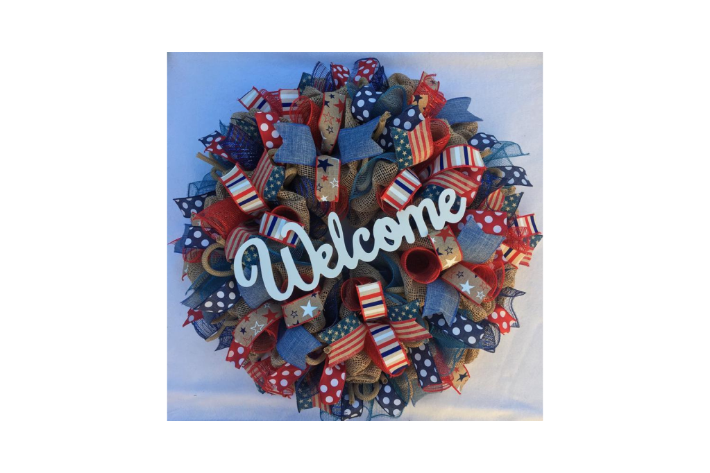 Fourth Of July Deco Mesh Wreath