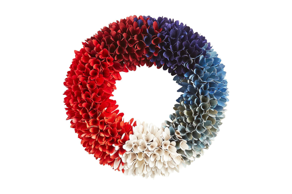 Patriotic Americana Ombre Wood Curl Wreath