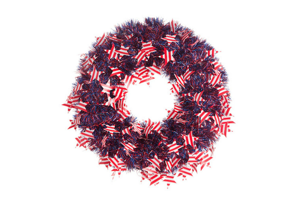 Patriotic Tinsel Wreath