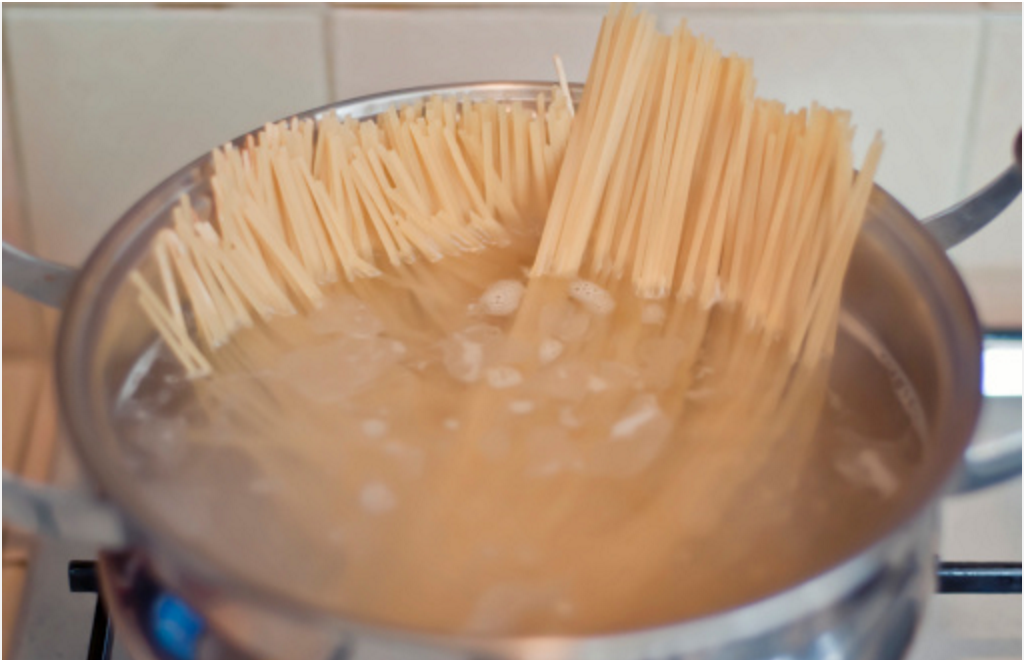 budget DIY garden boiling pasta water