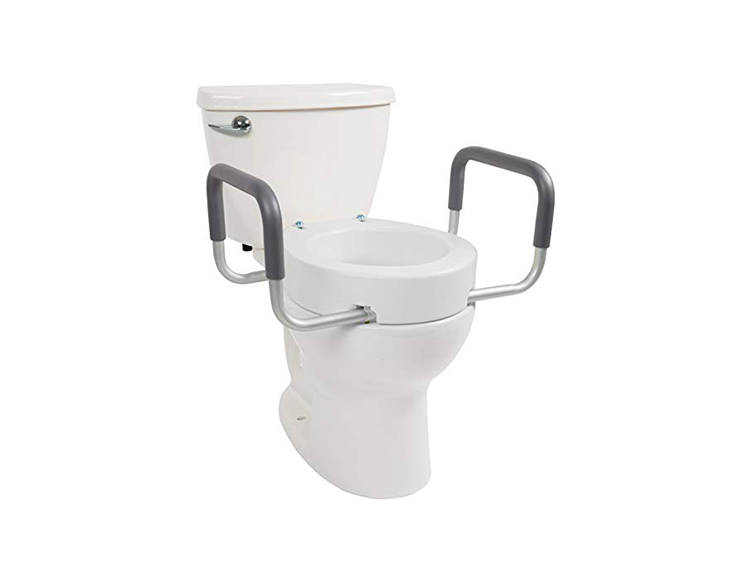 Details about   4Inch High Elevated Toilet Seat Riser with Lid for The Elderly Handicapped White