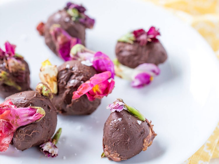Edible Flower Chocolate Truffles