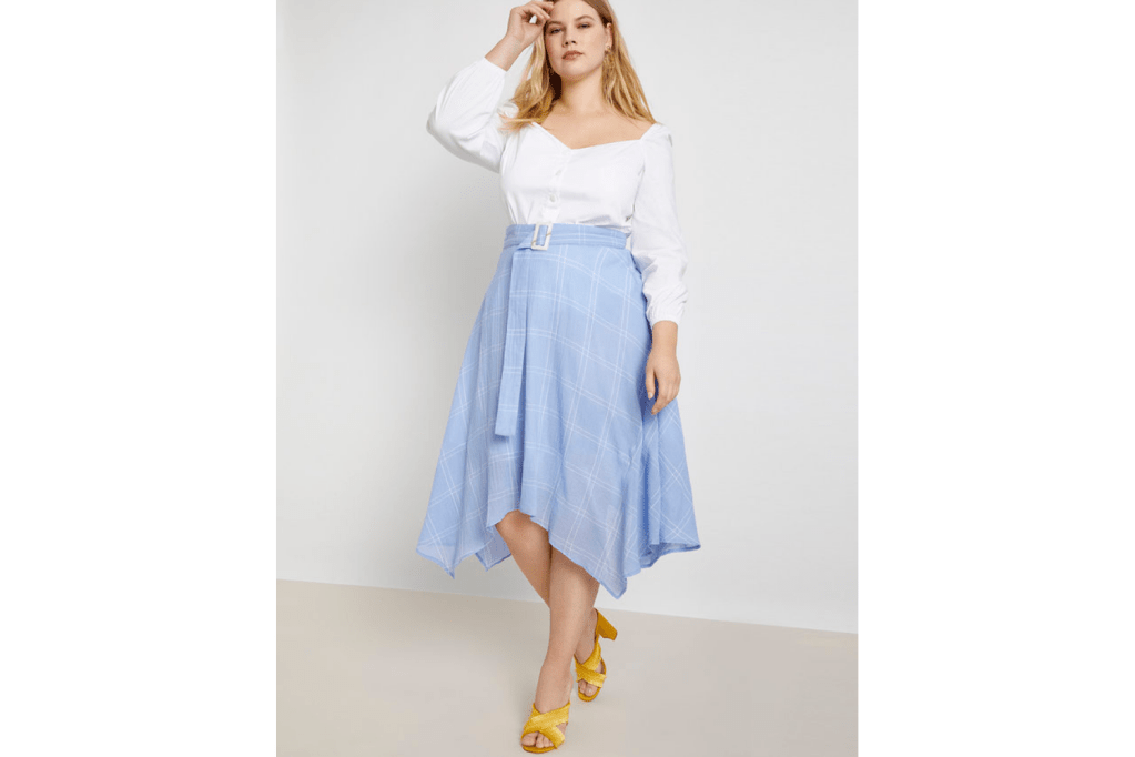Light Blue Plus Size Skirt Eloquii