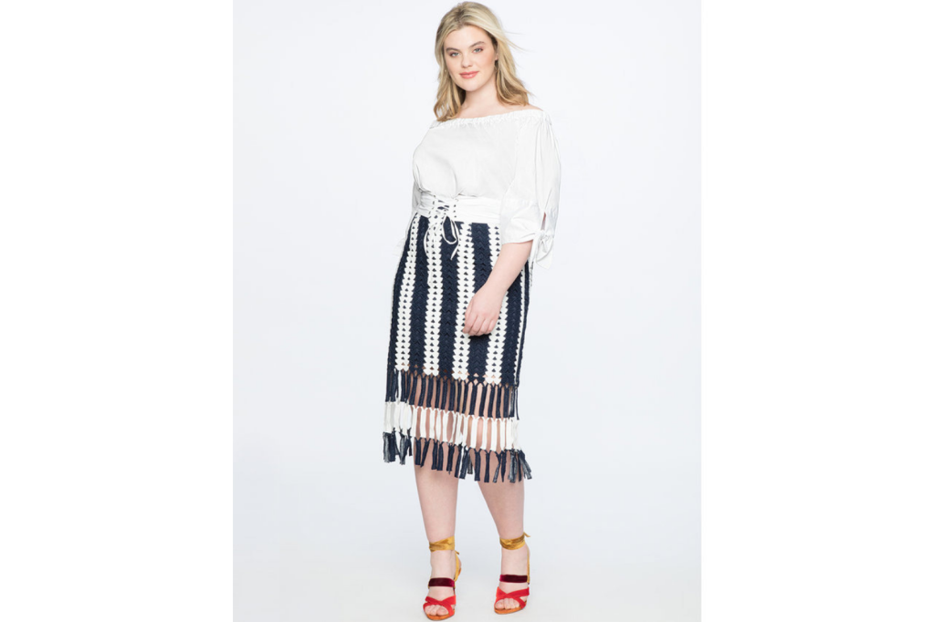 Plus Size Fringe Corchet Skirt Eloquii