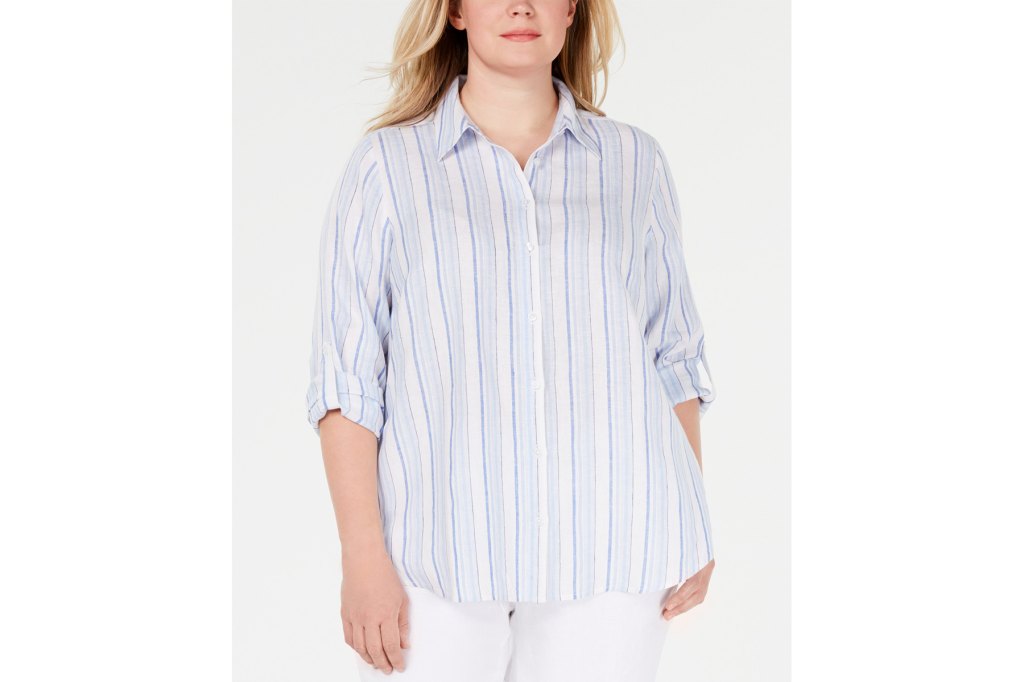 Striped Button Down Plus Size Macys