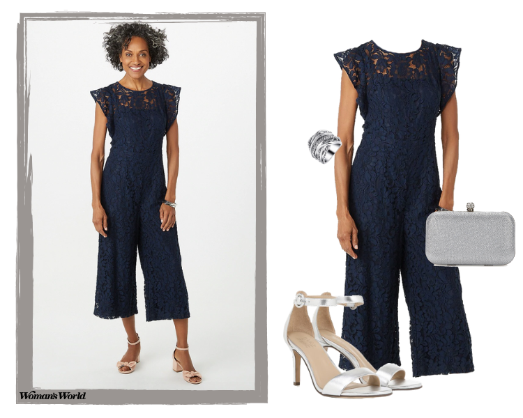 dressbarn navy jumpsuit