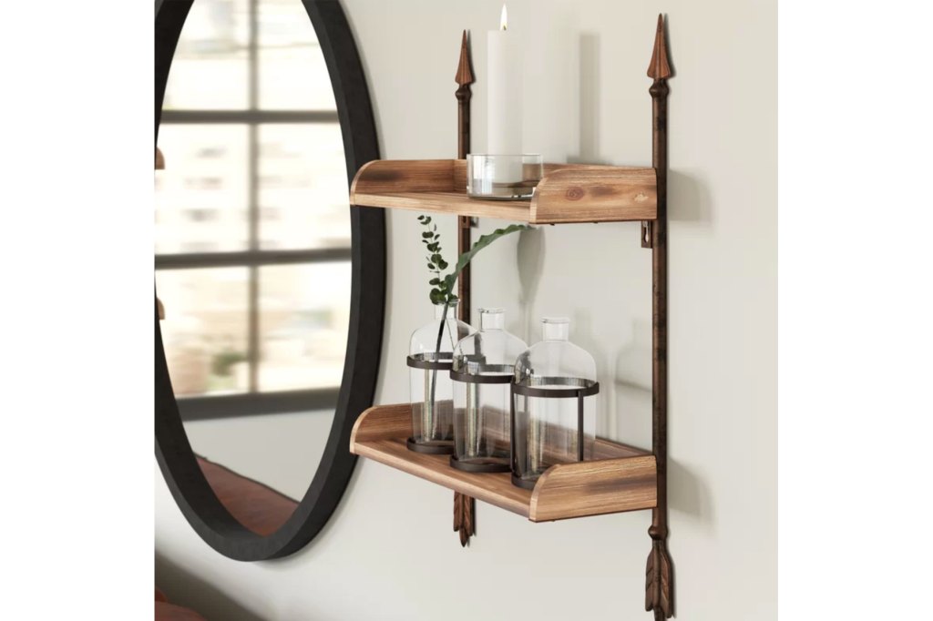 Cabin Decor Bedroom Wood Shelves