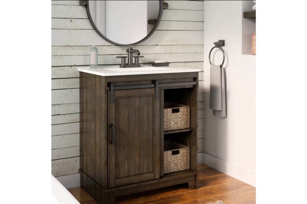 Cabin Decor For Bathroom Vanity Set