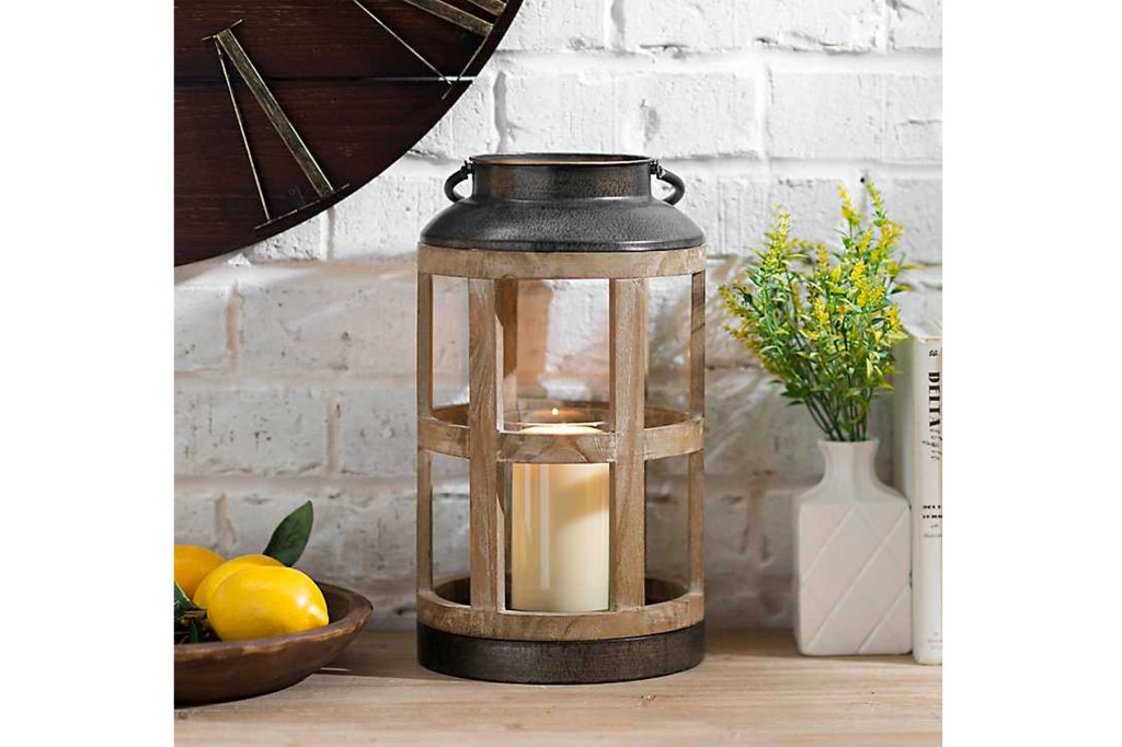 Cabin Decor Rustic Wood And Metal Lantern