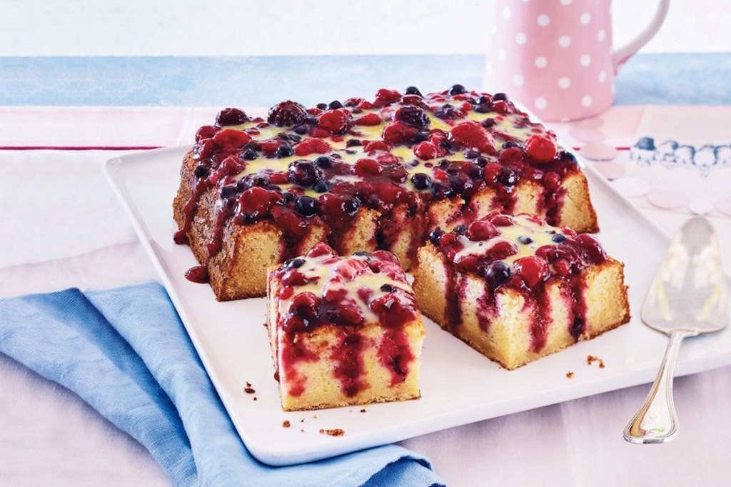 Triple Berry Poke Cake