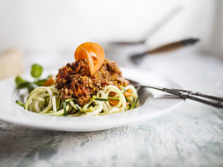 Eggplant Zoodle Bolognese