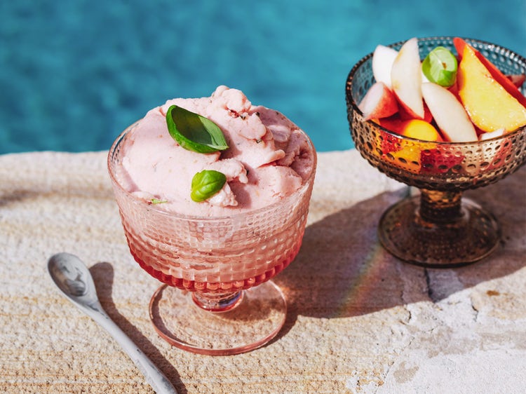 Peach And Basil Sorbet
