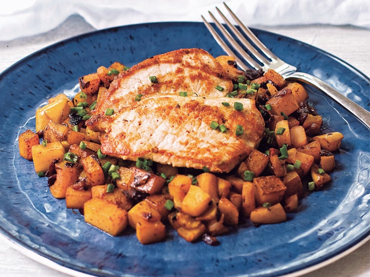 Pork With Apple Bacon Hash
