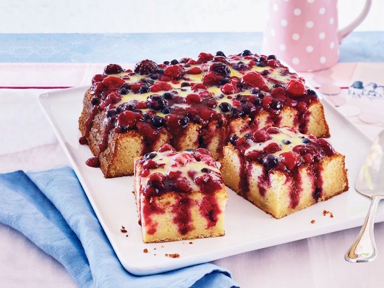 Triple Berry Poke Cake