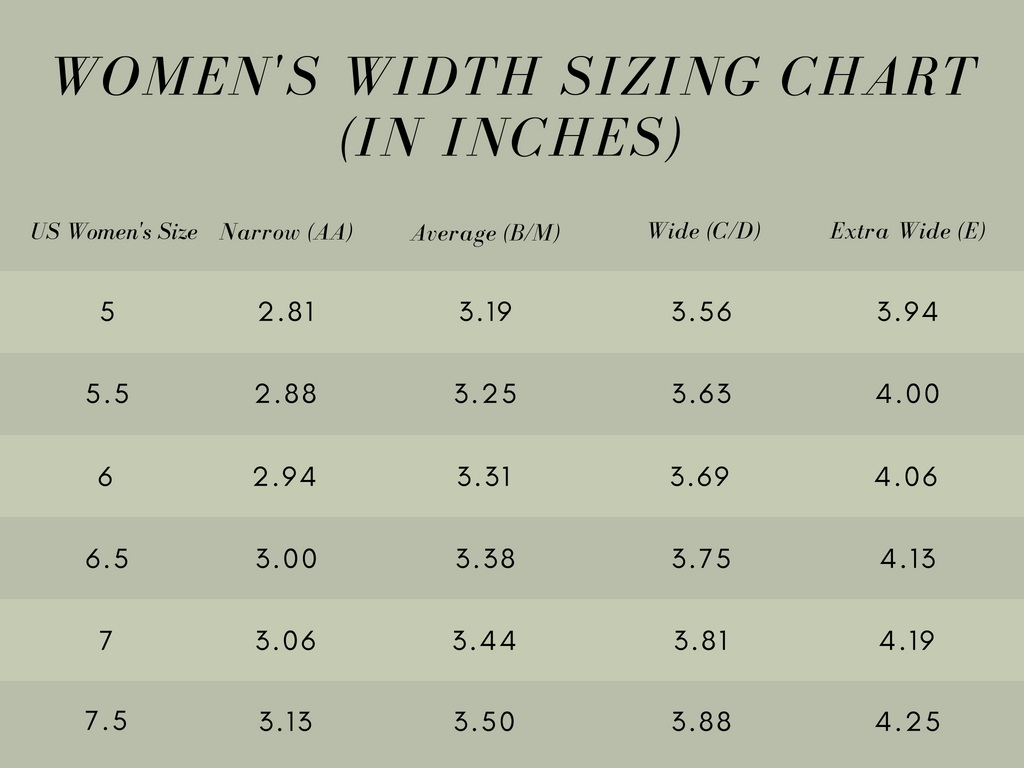 womens shoe width sizing chart 1