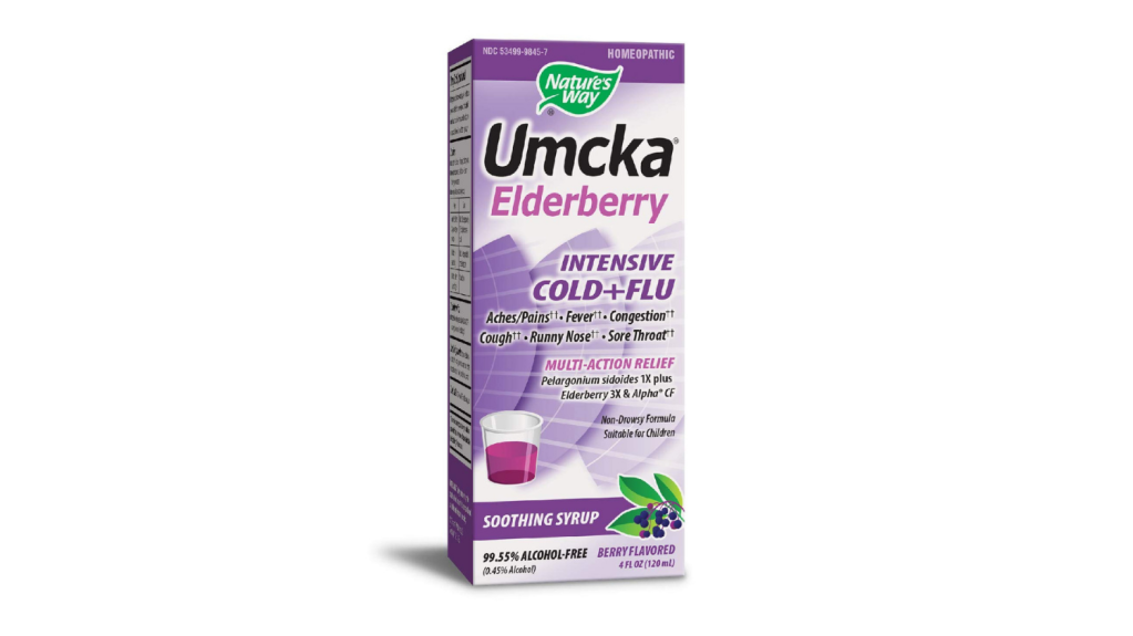 Best Syrup for a Sore Throat — Nature's Way Umcka Elderberry Intensive Cold + Flu