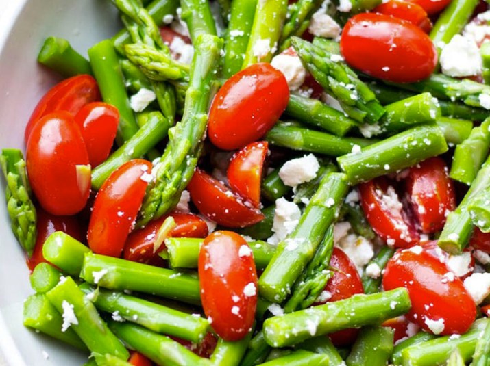 Parmesan-Roasted Asparagus and Tomatoes