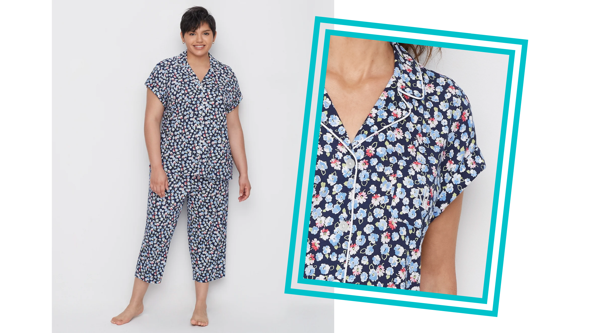 ZERDOCEAN Women's Plus Size Pajamas Set Soft Sleepwear Long Sleeve Button Down Nightwear with Long Pants Pjs Lounge Sets