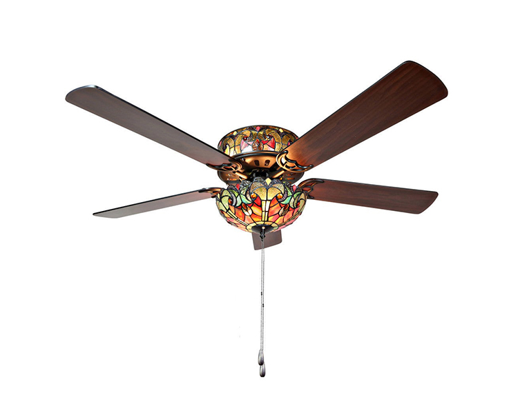 10. Best Soft Light Ceiling Fan — River of Goods Halston Stained Glass Ceiling Fan